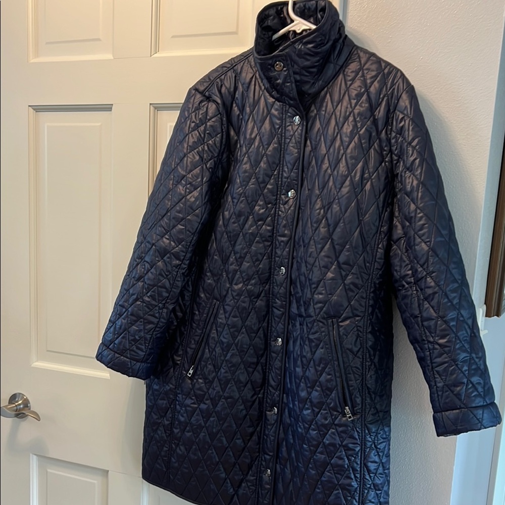 Chicos Navy Quilted Women's Coat